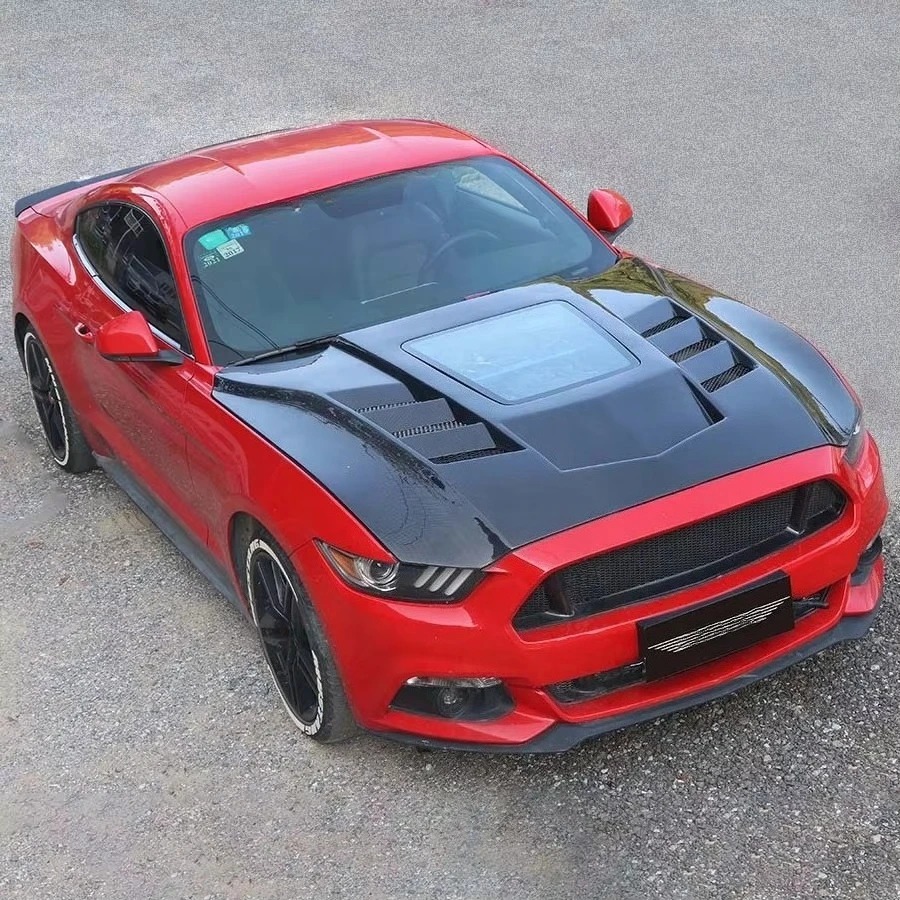 2015-2017 for  Carbon Fiber Hood with Transparent Glass Bonnet New Body Kits Including Bolts